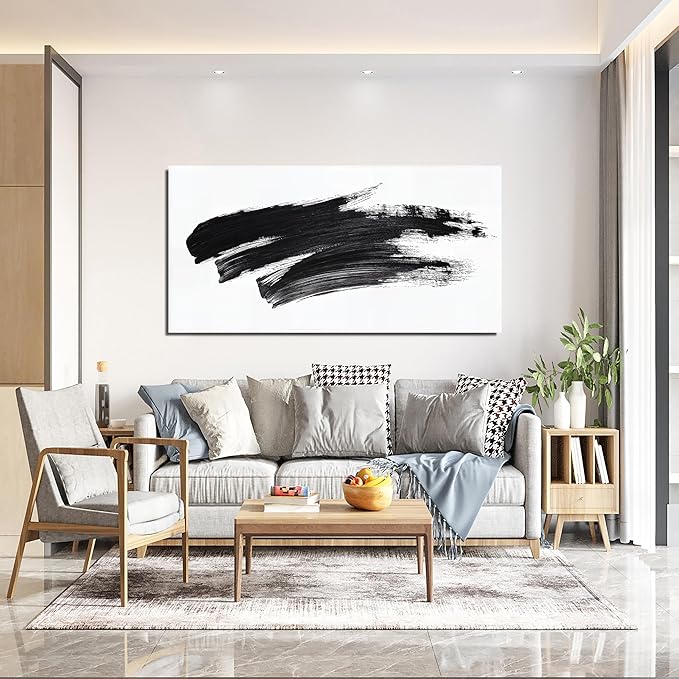 Abstract Wall Art Decor Black and White Wall Art Decorations Wall Pictures for Living Room Abstract Canvas Art Wall Decor Minimalist Wall Art Prints Artwork for Walls Bedroom Home Wall Art Decor 20" X 40"