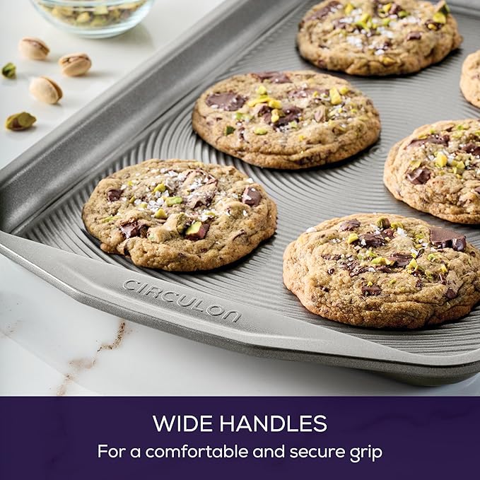 Circulon Total Bakeware Nonstick Cookie Baking Sheet, 10" x 15", Dark Gray