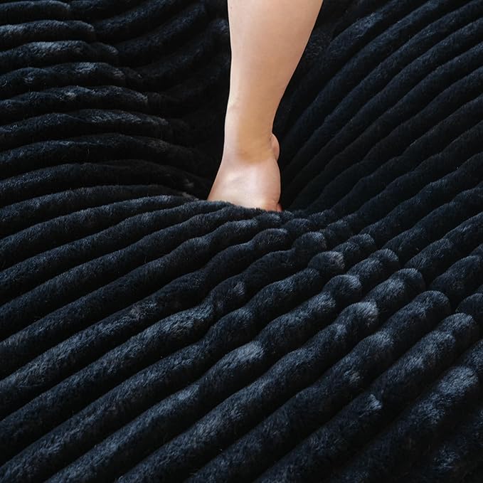 JACH 39.37" Modern Comfy Ottoman for Living Room, Oversized Ottoman Footstool, Cushion Covers Removable, Minimalist Ottomans for Party Bedroom Apartment (Black)