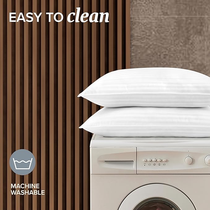 Beckham Hotel Collection Bed Pillows Standard/Queen Size Set of 2 - Original Down Alternative Pillow for Sleeping - Bedding for Back, Stomach or Side Sleepers