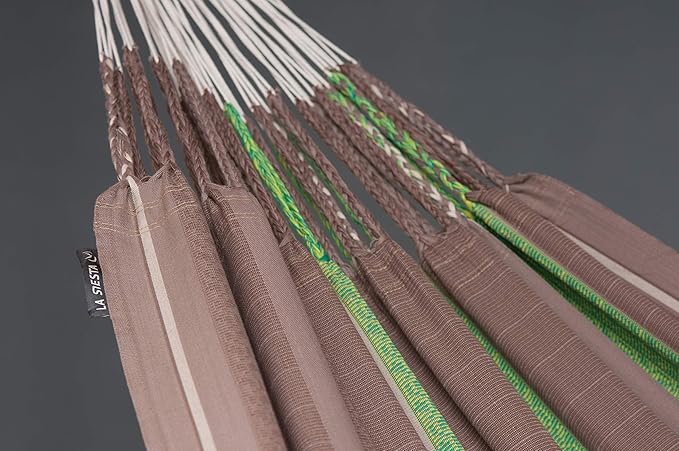 LA SIESTA Flora Chocolate - Organic Cotton Family Classic Hammock Size King