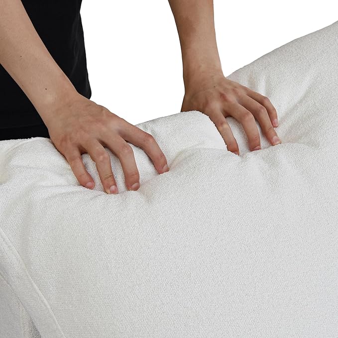 JACH U-Shaped Cloud Couches for Living Room, 6-Seats Modular Convertible Sectional Sofas, Cushion Covers Removable, Comfy Sectional Couch with Chaise Ottomans for Living Room Apartment (White)