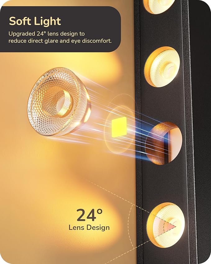 EDISHINE LED Corner Floor Lamp, Standing Light with Motion Sensor, 2700K-6500K Eye Caring Dimmable Lamps with Remote Control, Modern Minimalist Lit Lamp for Living Room, Bedroom, Office, Black