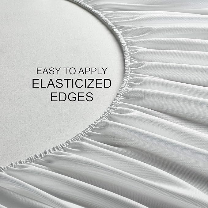 King Mattress Protector by PURE BAMBOO, Waterproof - Viscose Derived from Bamboo, Breathable, Noiseless Mattress Cover Protects Against Moisture, Spills, Stains (King)