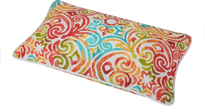 FUNHOME Set of 2 Patio Lumbar Pillows with Insert, 12”x20” Water-Repellent Outdoor Lumbar Pillow, Decorative Garden All Weather Lumbar Cushions for Patio Coach Sofa Use-Corinthian Dapple