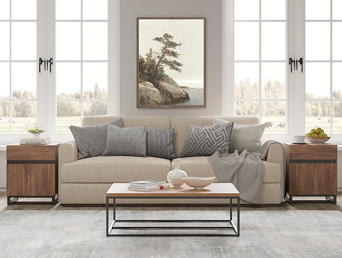 WAMPAT TV Stand and End Table Set of 3, Living Room Table Sets, 106 Inch TV Stand and 2 End Table Set with Drawers for Living Room, Entertainment Center, Console TV Table,Brown