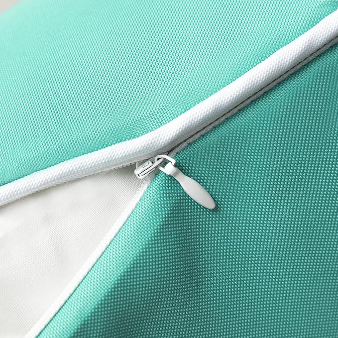 Phantoscope Pack of 2 Outdoor Waterproof Solid Throw Decorative Pillow Cover Decorative Square Outdoor Pillows Cushion Case Patio Pillows for Couch Tent Sunbrella (18''x18'', Turquoise)