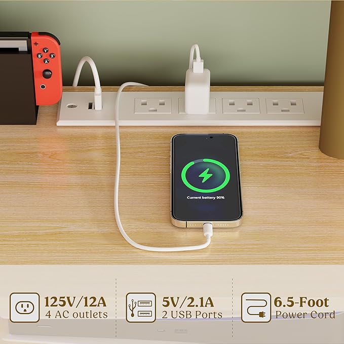 Lulive Modern TV Stand for 55/60/65/70 inch Television, Entertainment Center with Wooden Storage Cabinets and Power Outlet，Media Console for Living Room Bedroom (Natural Oak)