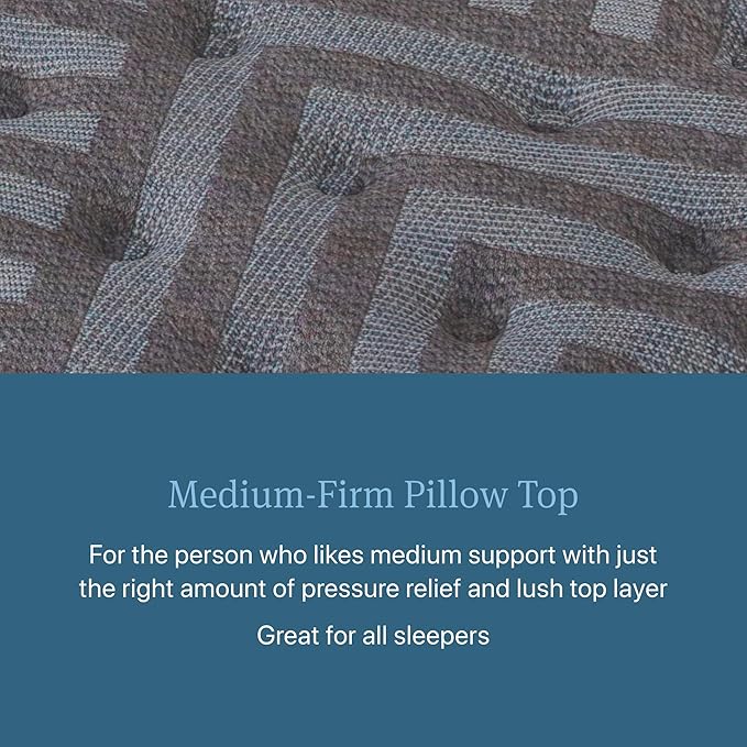 Beautyrest Days End Medium Firm Pillow Top 14.75" Mattress - Cal King - Cooling Tech, Supportive Durable Pocketed Coils, Pressure Relief, Motion Separation; 100 Night Sleep Trial and 10 Year Warranty