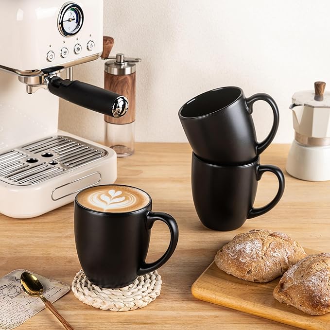 GBHOME 12oz Coffee Mugs Set of 6, Large Ceramic Coffee Mugs for Man, Woman, Dad, Mom, Modern Coffee Mugs Set with handle for Tea/Latte/Cappuccino/Milk/Cocoa. Dishwasher&Microwave Safe,Multi-Color