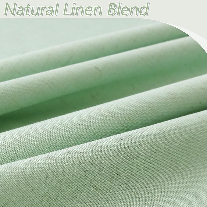 Guken Blackout Curtains 100 Inch Length 2 Panels Set for Living Room Bedroom Back Tab Thermal Insulated 100% Black Out Linen Drapes Room Darkening Window Curtains 100 Inches Long,Aqua Green