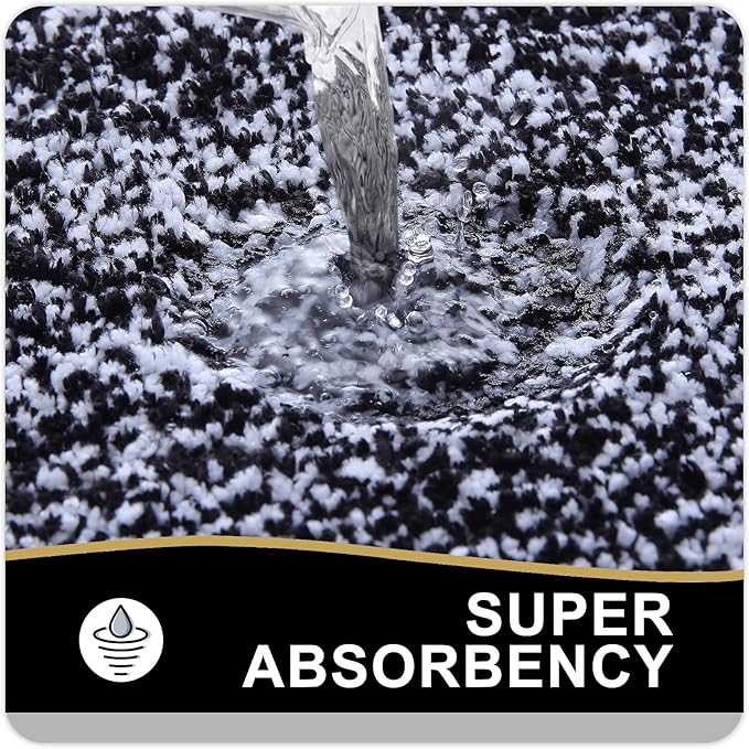 OLANLY Bathroom Rugs 47x17, Extra Soft and Absorbent Microfiber Bath Mat, Non-Slip, Machine Washable, Quick Dry Shaggy Bath Carpet, Suitable for Bathroom Floor, Tub, Shower (Runner, Black)