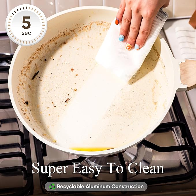 CAROTE 14 Pcs Pots and Pans Set Nonstick,Cookware Set Kitchen Cooking Set with Utensil and Pan Protectors