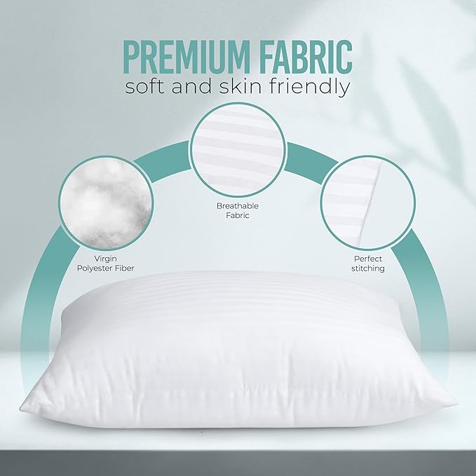 Utopia Bedding Pillows Queen Size Set of 2 (White),Hotel Pillows, Cooling Pillow for Side, Back or Stomach Sleepers