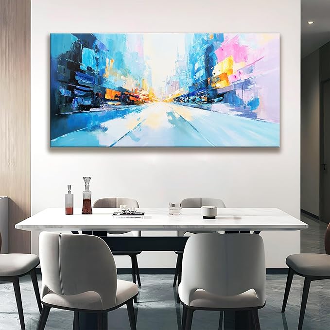 Tsomzxng Large Abstract Wall Art, 29" x 58" Modern Canvas Art, Living Room Wall Decor