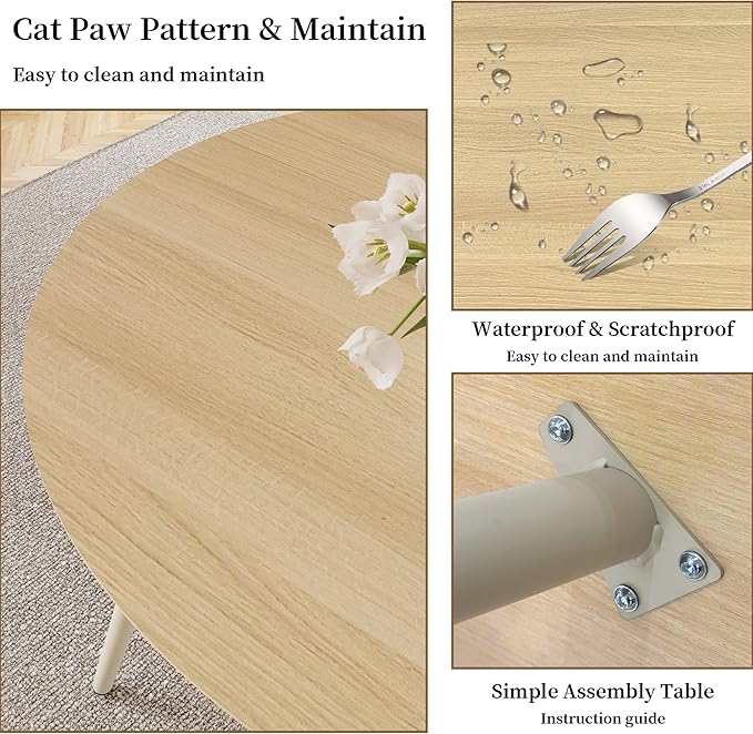 43.3 Inch Round Dining Table Set for 4, Modern Small Kitchen Coffee Set for Dining Room Kitchen Apartment (Cream Table + 4 Grey Shell Chairs)