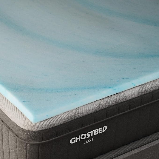 Ghostbed Plush Foam No Cover Mattress Topper, King 1.5 Inch Polyurethane Foam Plush Mattress Topper King for Back Pain, Durable and Easy to Install & Remove, Made in USA | CertiPUR-US Certified