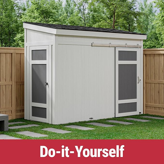 Handy Home Products Cambria 10x4 Outdoor Wood Storage Shed with Full Floor System- Does not Include Paint or Roofing Shingles