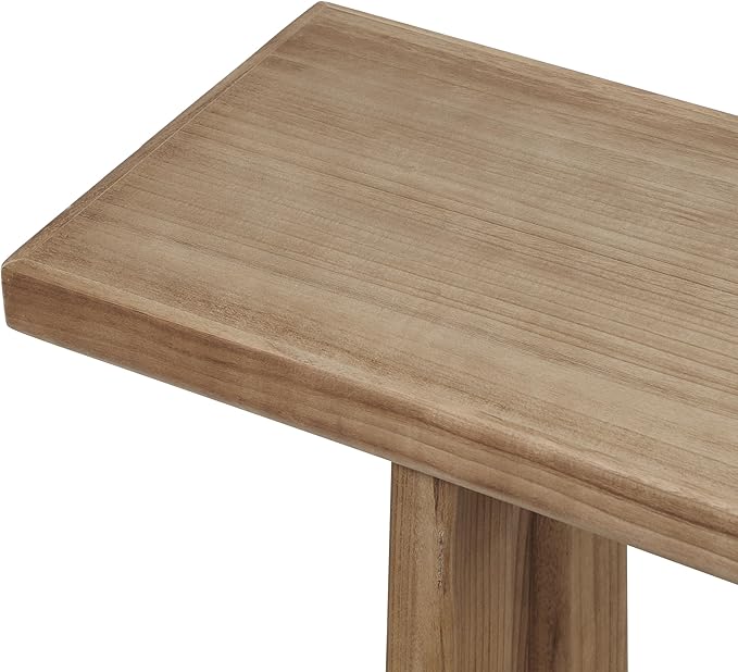 Christopher Knight Home Hirai Narrow Console Table with Geometric Silhouette, Entryway Table with Premium Wood Veneer Finish, MDF Wood Design Display Table for Home Decoration, Living Room, Brown