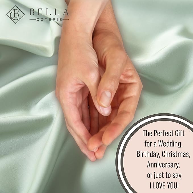 Bella Coterie Luxury Bamboo Viscose King Size Sheet Set | 100% Organically Grown | Ultra Soft | Cooling for Hot Sleepers | 18" Deep Pocket [Sea Glass]