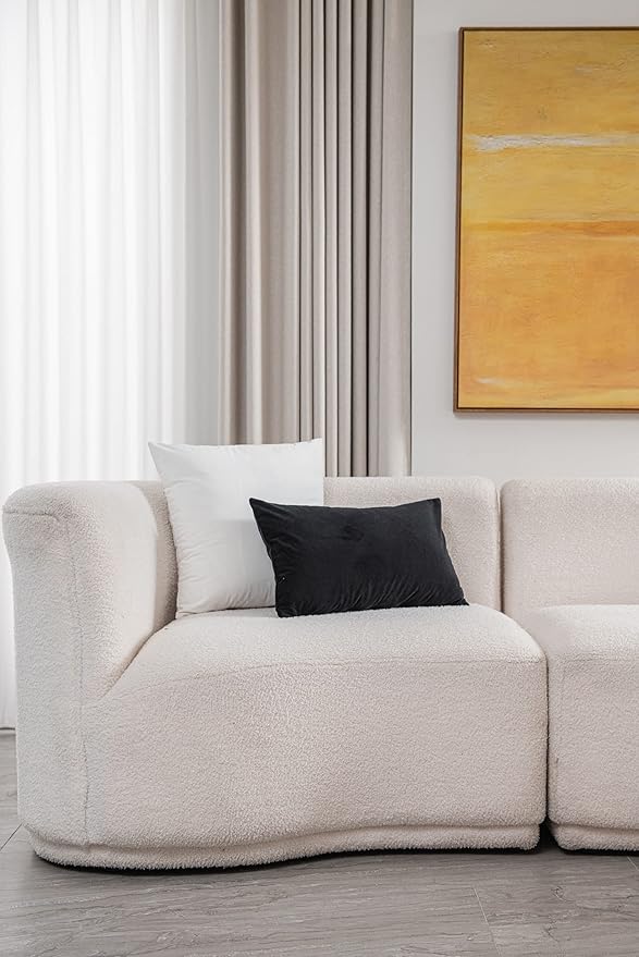 DEZENE Decorative Pillow Covers 12x20 Black: 2 Pack Cozy Soft Velvet Rectangular Throw Pillow Cases for Farmhouse Home Decor