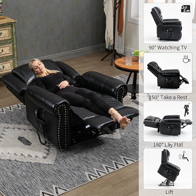 Recliner Chairs for Adults, Oversized Bedroom Chair with Massage, Sofa Chair Home Theater Seating with Lumbar Support, Comfortable Lift Chair for Elderly, Glider Nursery Chair for Living Room
