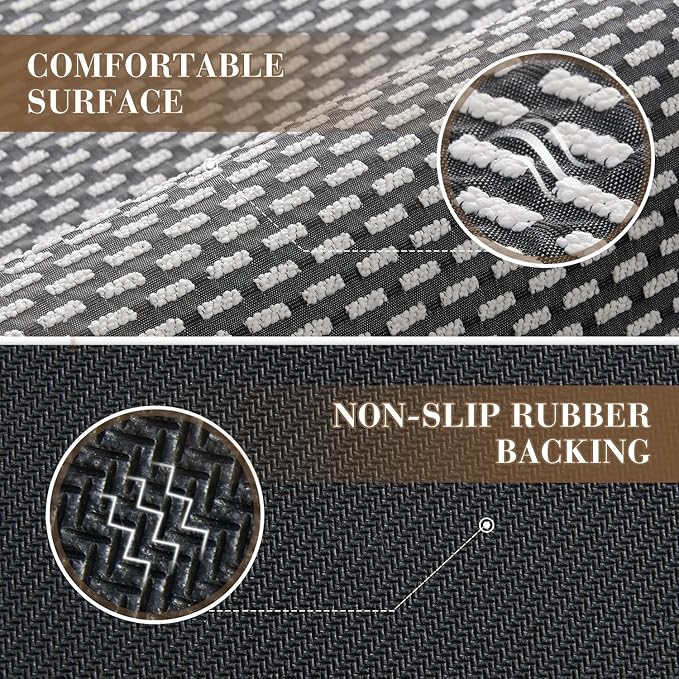 RESARE Non Slip Bath Mat - Machine Washable Bathroom Rugs, Super Absorbent Bath Mat Quick Dry Bathroom Mat, Bath Rugs Ultra Soft Rugs for Bathroom Floor, 20"x32" Dark Grey