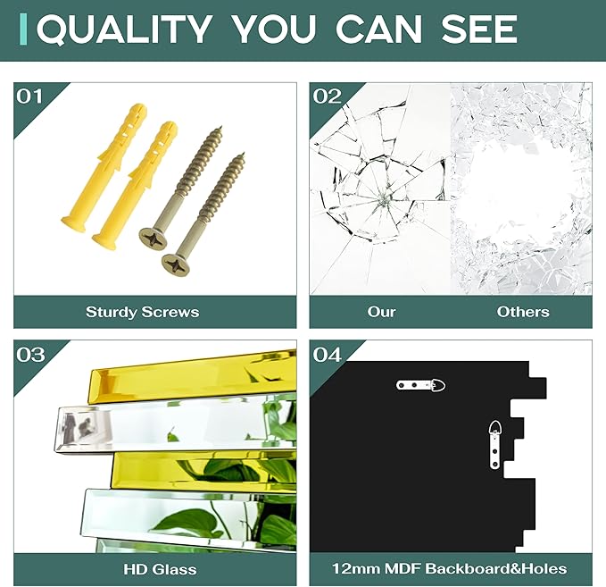 24×35inch Gold Mirrors for Wall Beveled Rectangle Accent Mirrors for Wall Contemporary Decor Livinig Room Decorative Mirrors for Decor