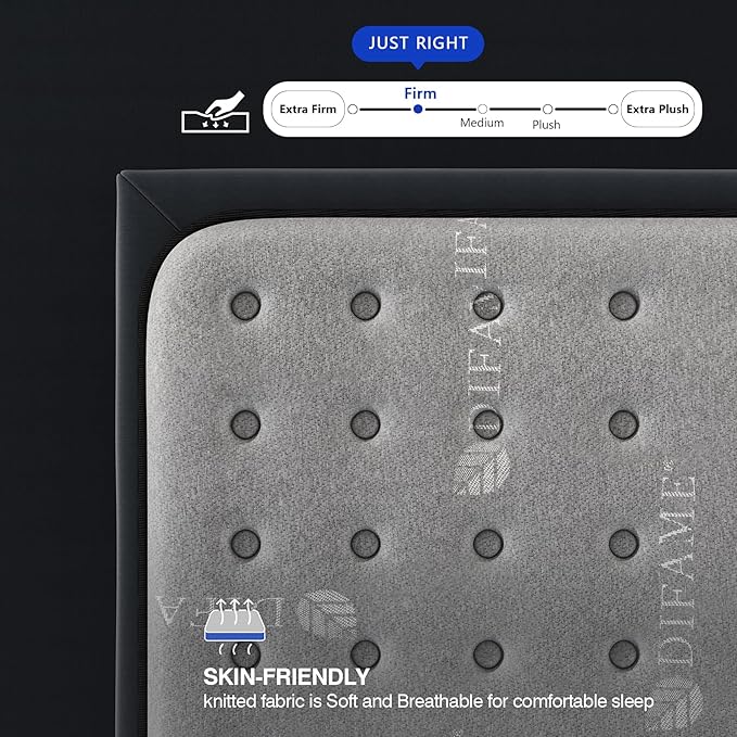 DIFAME 18 Inch King Size Mattress, Firm Hybrid Mattress King in a Box with Gel Memory Foam, Individually Pocket Spring, Breathable & Cooling Fabric, Pressure & Back Pain Relief, Upgrade Edge Support