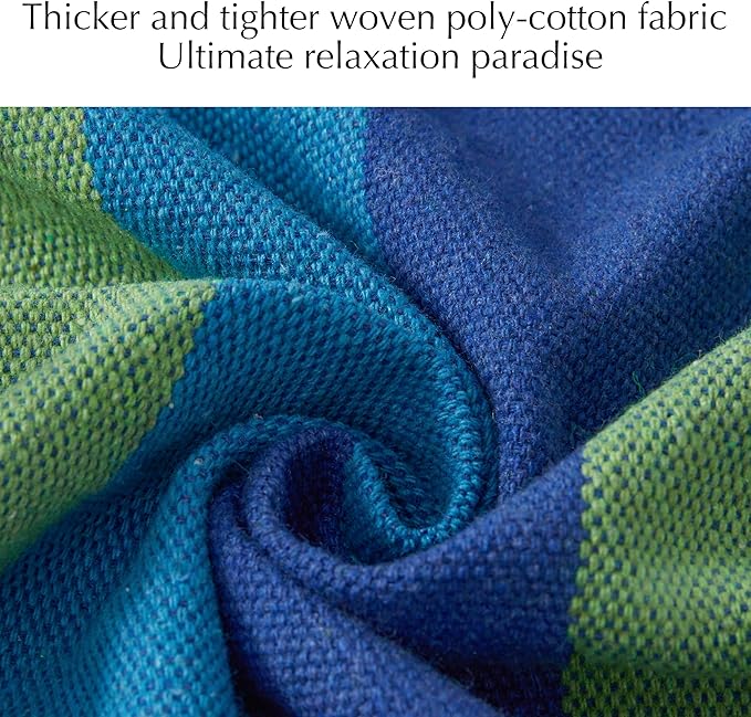 PNAEUT Double Hammocks for Outside, Replacement Outdoor Tree Hammock for Indoor Patio Porch Garden (Blue, Medium)