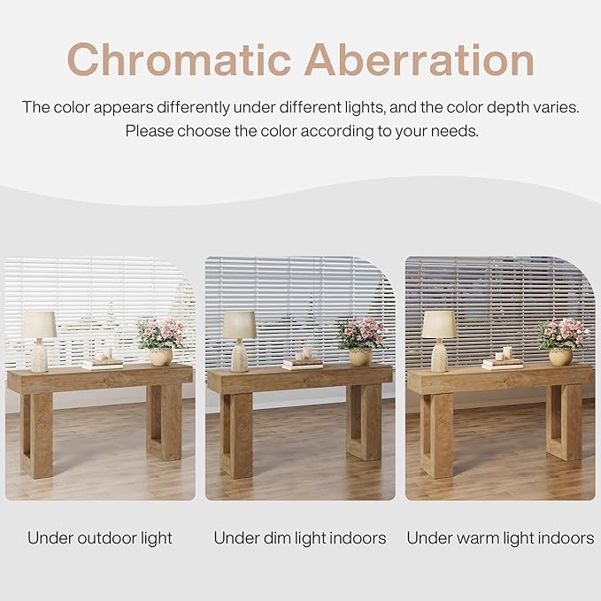 Tribesigns Farmhouse Console Table, 63-Inch Long Narrow Sofa Table Behind The Couch, Wooden Rectangular Entryway Table for Entrance, Hallway, Living Room (Natural)