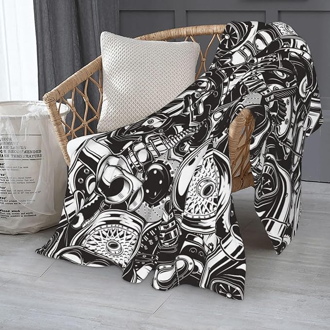 Automobile Car Parts Blankets for Mens Womens Boys Girls Gifts 50X40 Inches Ultra-Soft Warm Lightweight Bedding Throw for Bed, Sofa, Couch
