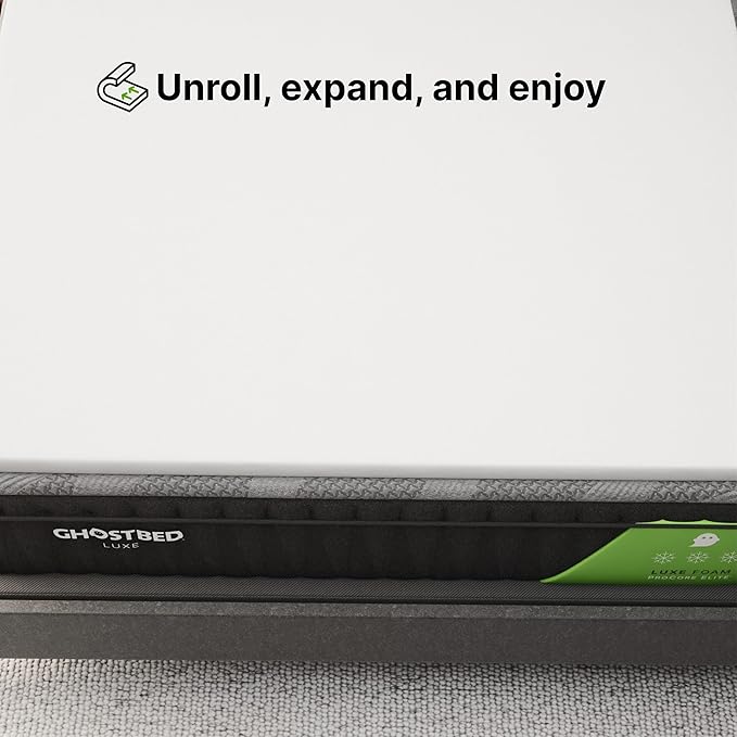 Ghostbed Firm Foam No Cover Mattress Topper, Queen 1.5 Inch Polyurethane Foam Firm Mattress Topper Queen for Back Pain, Durable and Easy to Install & Remove, Made in USA | CertiPUR-US Certified