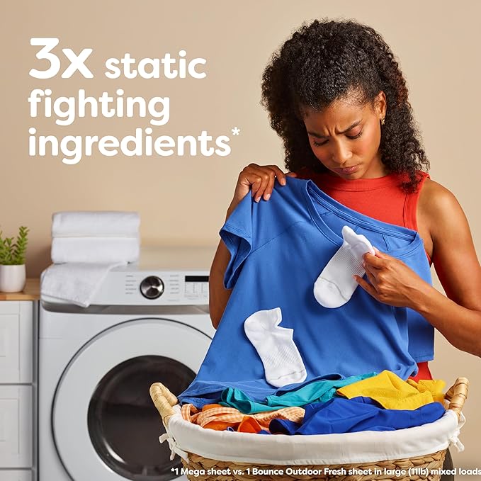 Bounce Mega Dryer Sheets, Paradise Blossom, 130 Count (Packaging May Vary)