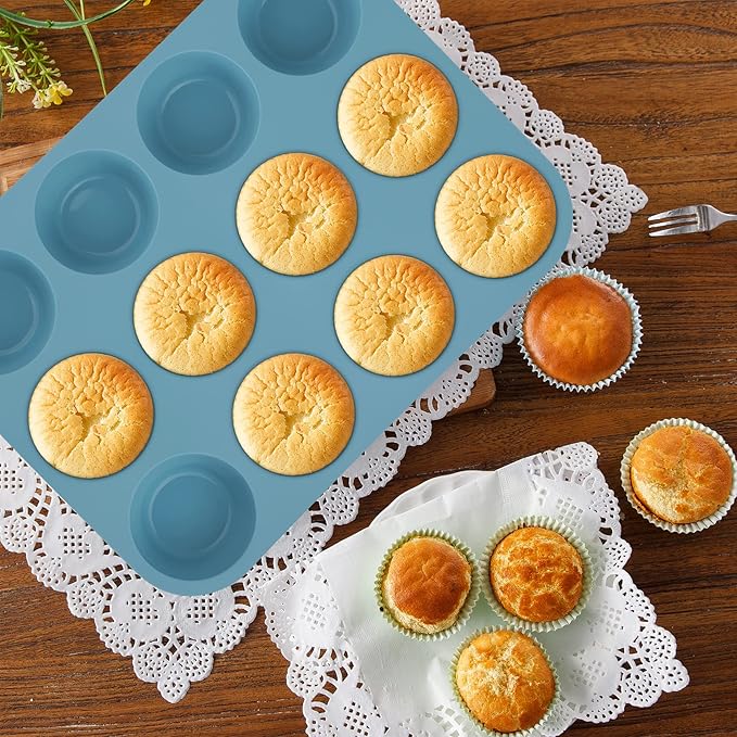 9in1 Nonstick Silicone Baking Bundt Cake Pan Cookie Sheet Molds Tray Heat Resistant Bakeware Tools Kit for Muffin Loaf Bread Pizza CupcakeUtensil