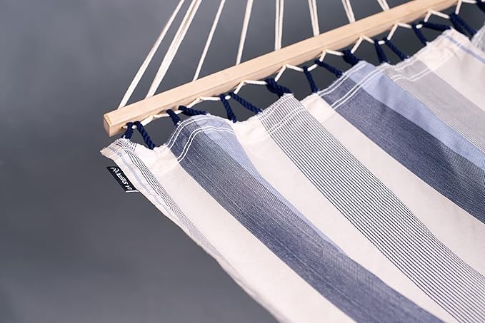 La Siesta® Alisio Hammock with Spreader Bar - Weatherproof Outdoor Hammock, Outside Fabric Tree Hammock 2 Person Hammock -Max 355lbs, Double, Sea Salt