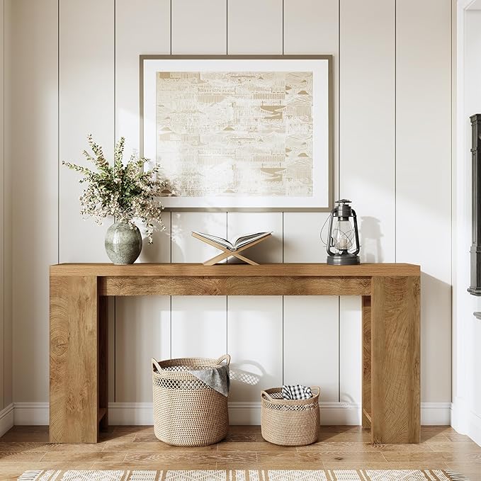 Little Tree 70.9-Inch Long Console Table, Narrow Sofa Table Behind The Couch, Farmhouse Console Table for Living Room, Entryway, Hallway