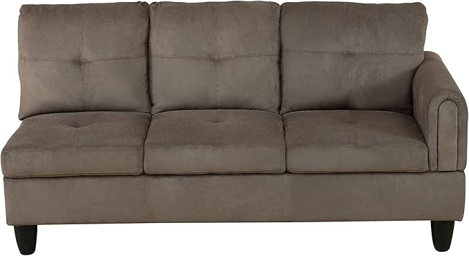 NicBex Sectional Couch 2 Pieces 66.5" L Sofa with Left Chaise Velvet L Shaped Cloud Couch for Living Room Furniture Sets with Cushion, Modular Sofa for Living Room & Small Apartment, Brown