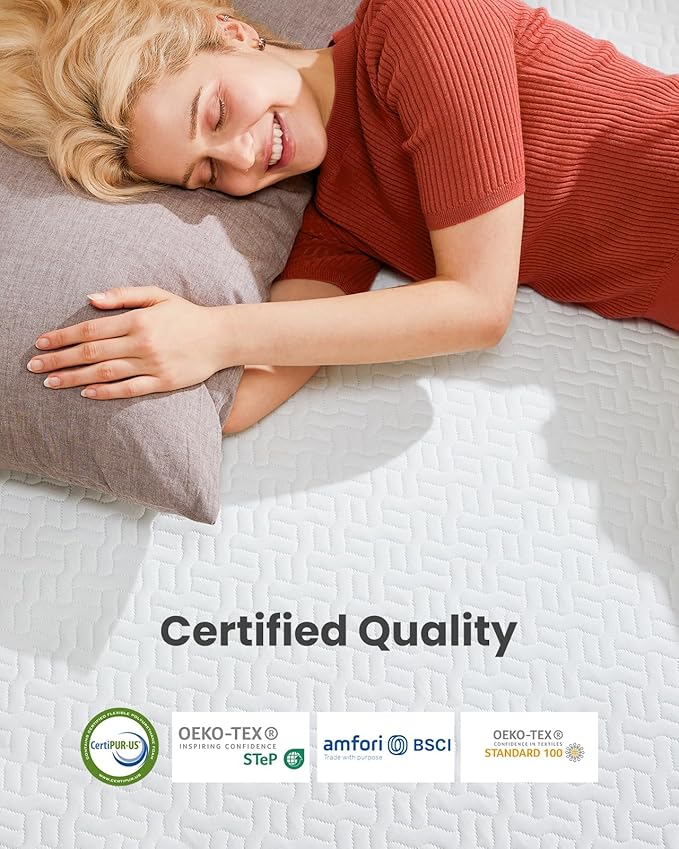 Dreamsmith Twin Mattress Topper - 4 Inch Cooling Gel Memory Foam Mattress Pad for Pressure Relief, Bed Topper with Removable Washable Soft Cover Non-Slip, CertiPUR-US & Oeko-Tex Certified