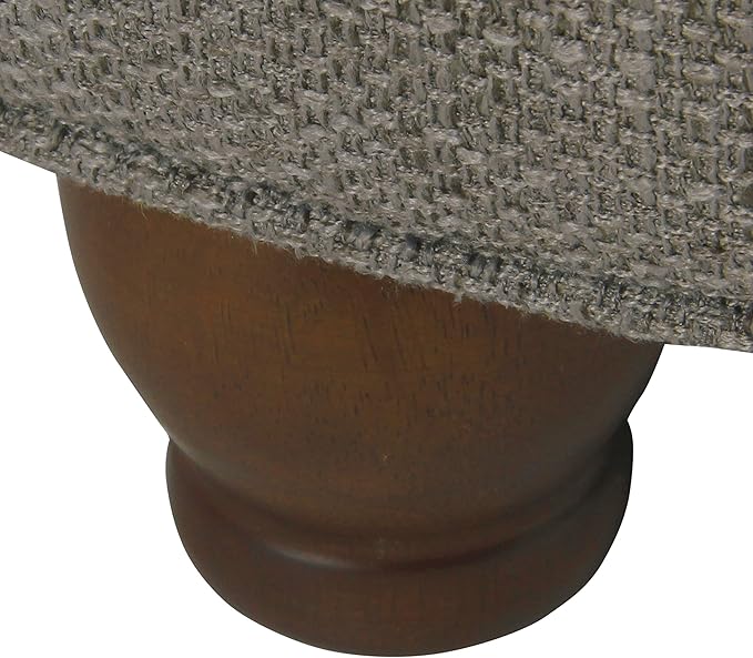 Homepop Home Decor | Button Tufted Woven Round Storage Ottoman | Ottoman with Storage for Living Room & Bedroom (Dark Gray)