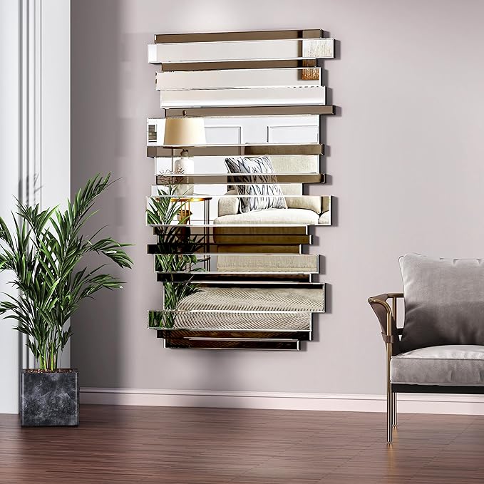 Mirrors for Wall Rectangle Accent Mirrors for Wall Contemporary Decor Livinig Room Decorative Mirror for Decor 27×55 in