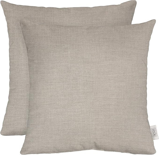 RSH DECOR: Sunbrella Square Throw Pillows Set of 2 | 17" x 17" | Water and Fade-Resistant Performance Fabric | Outdoor Pillow Covers with Down-Alternative Inserts | Cast Silver