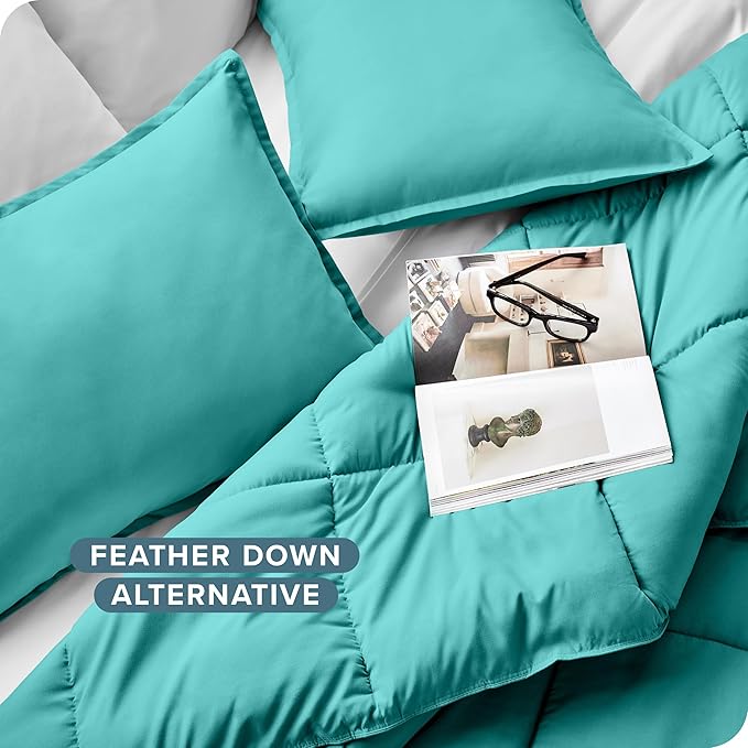 Bare Home Comforter Set - Twin/Twin Extra Long Size - Ultra-Soft - Goose Down Alternative - Premium 1800 Series - All Season Warmth (Twin/Twin XL, Turquoise)
