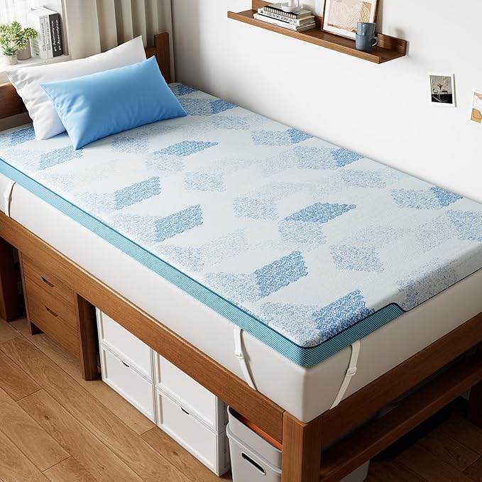 PERLECARE Medium Firm Mattress Topper Twin - 3 Inch Cooling Memory Foam Bed Topper for Pressure Relief, Soft and Supportive, Non-Slip and Washable Cover, CertiPUR-US Certified