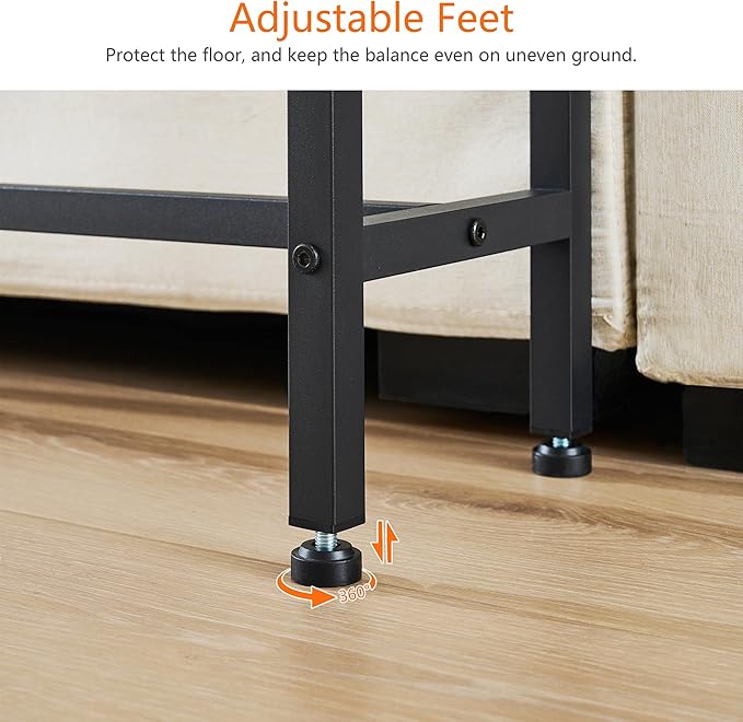 41.7" Console Table Behind Couch, Industrial Narrow Sofa Table for Hallway, Living Room, Bedroom, Rustic Brown