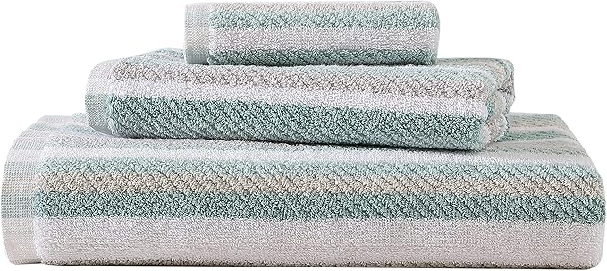 Tommy Bahama - Bath Towels Set, Highly Absorbent Cotton Bathroom Decor, Fade Resistant (Ocean Bay Blue, 3 Piece)