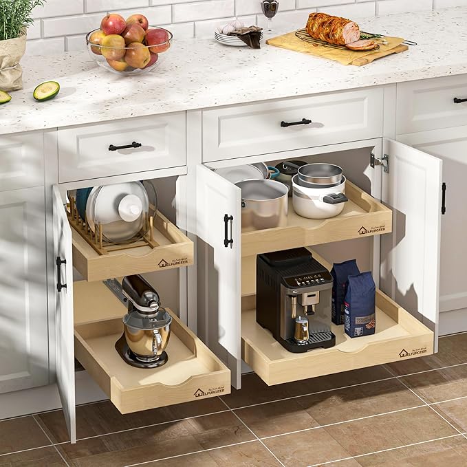 WelFurGeer Soft Close Pull Out Drawers for Cabinets, 23" W x 22" D Pull Out Cabinet Drawer with Heavy Duty Slides, Pull Out Cabinet Organizer, Cabinet Pull Out Shelves, Pull-Out Home Organizers