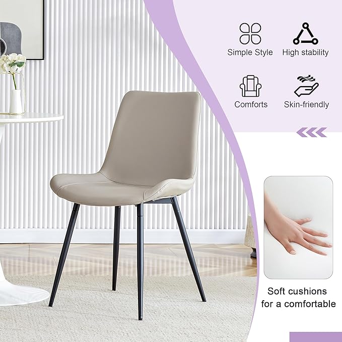 45 Inch Round Dining Table Set for 6, 7 Piece Kitchen Table and Chairs Set, White Faux Marble Table Top, Small Space Dining Set for Apartment or Dining Room