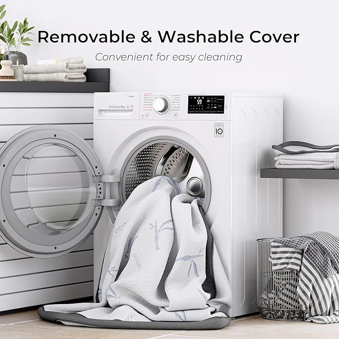 LIKIMIO 4 Inch Mattress Topper Twin, Cooling Gel Infused Ventilated Memory Foam Bed Topper, Firm Mattress Pad with Removable Cover, Pressure Relief & Non-Slip, Dorm/Guest, CertiPUR-US Certified