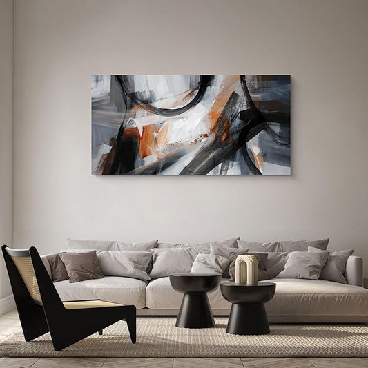 KLAKLA Large Wall Art - Abstract Canvas Wall Decor Modern Print Picture Artwork for Living Room Office Bedroom Home Decor - 58x29 Inches